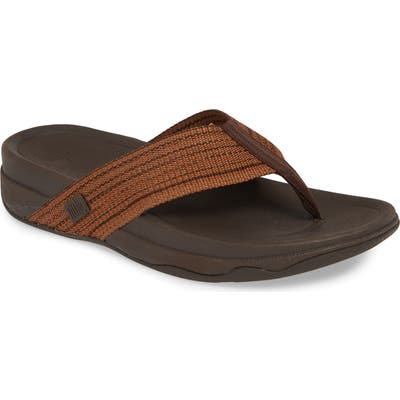 Fitflop Surfer Freshweave Flip Flop, Brown