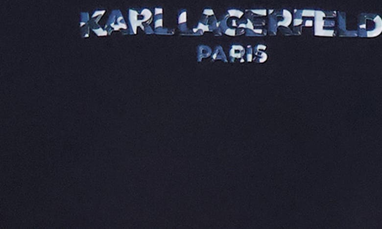 Shop Karl Lagerfeld Raised Camo Logo Graphic T-shirt In Black