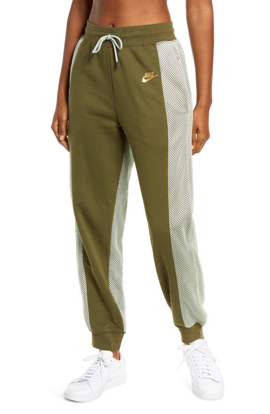 Serena Design Crew Fleece Pants In Rough Green/ Seafoam/ White