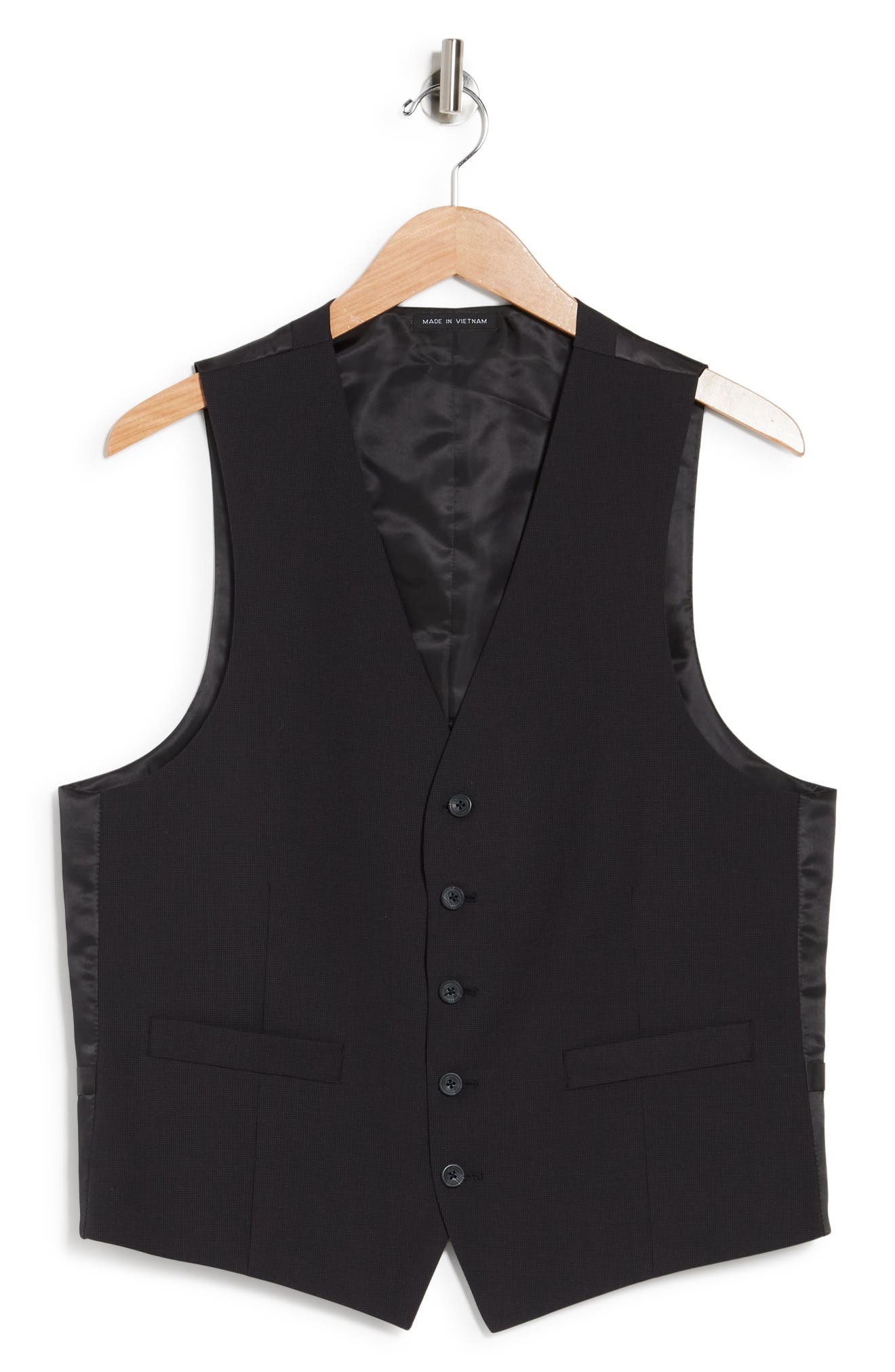Reaction Kenneth Cole Flex Suit Vest In Grey / Black Check