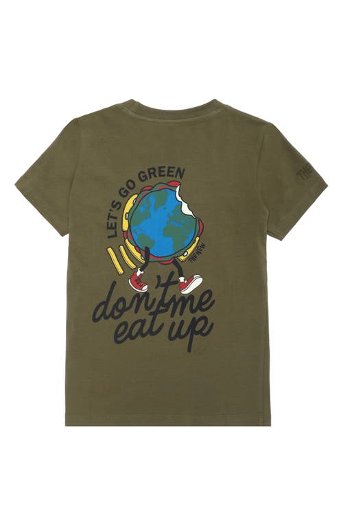 Shop The New Kids' Logan Go Green Cotton Graphic T-shirt In Ivy Green