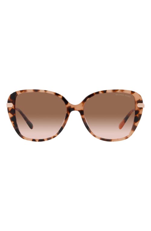 Michael Kors Flatiron 56mm Gradient Square Sunglasses in Pink Tortoise at Nordstrom