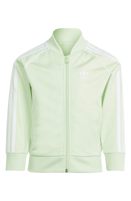 Shop Adidas Originals Kids' Adicolor Superstar Recycled Polyester Track Jacket & Pants Set In Semi Green Spark