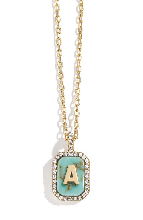 Shop Baublebar Initial Pendant Necklace In Turquoise-a