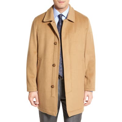 Hart Schaffner Marx Douglas Modern Fit Wool & Cashmere Overcoat Beige