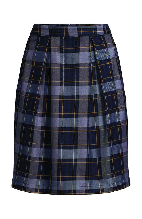 Lands' End School Uniform Plaid Skort Top Of Knee In Classic Navy Plaid