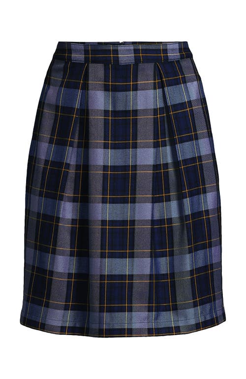 Shop Lands' End School Uniform  Plaid Skort Top Of Knee In Classic Navy Plaid