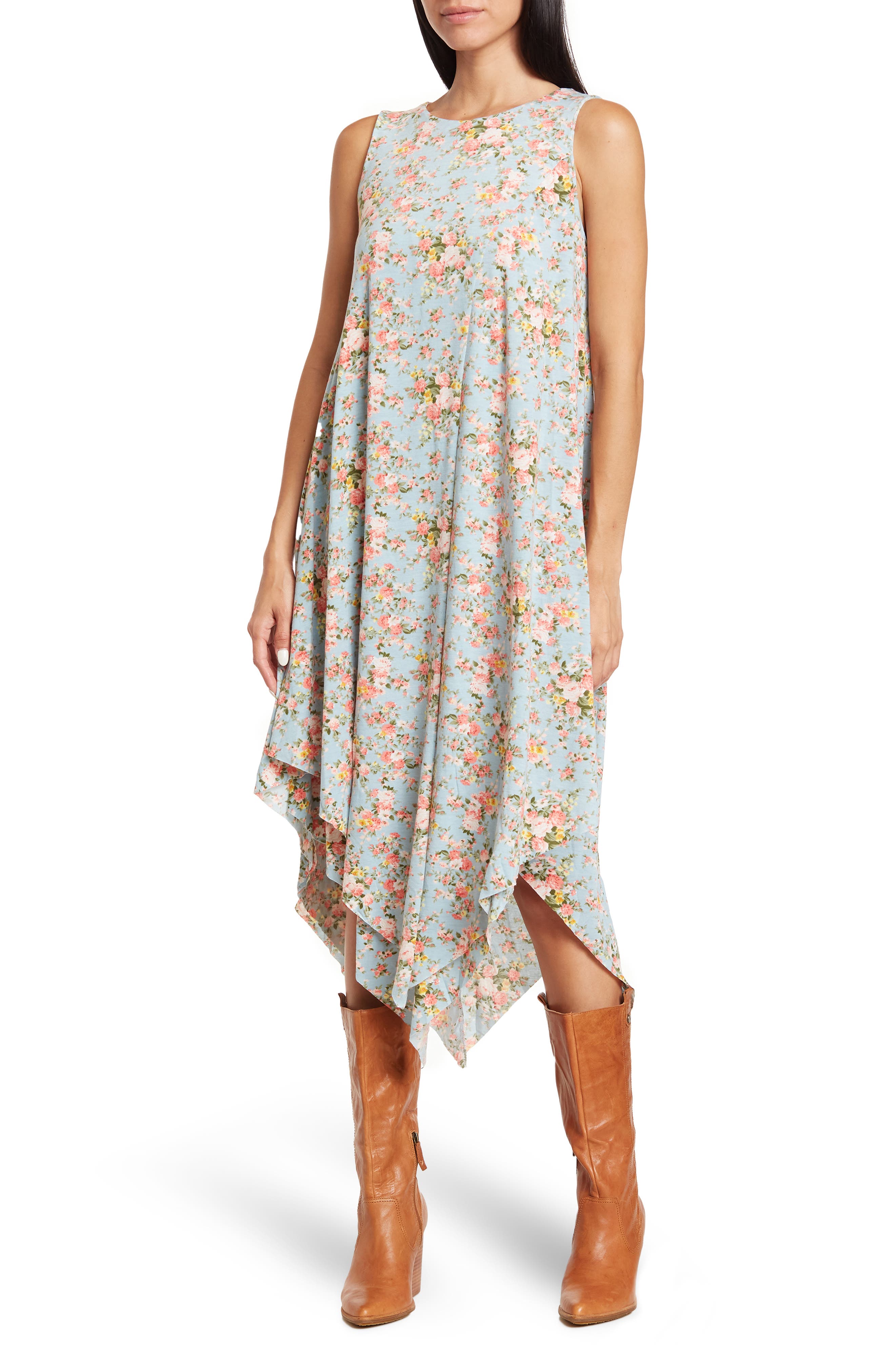 PAPILLON Floral Layered Tank Midi Dress 