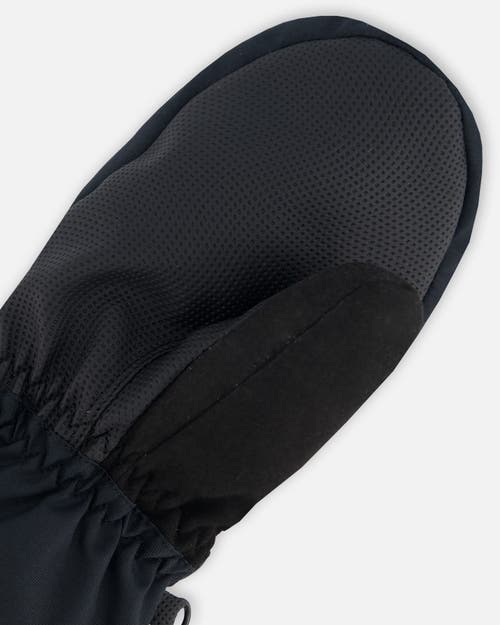 Deux Par Deux Kids Unisex Technical Mittens Black In Anthracite