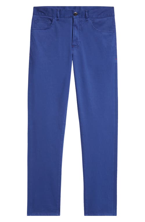 Isaia Five-pocket Slim Fit Chinos In Dark Blue