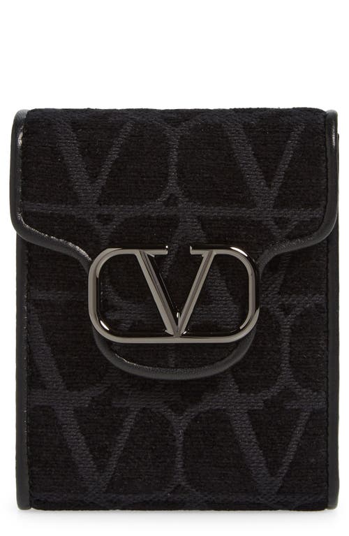 Valentino Garavani VLOGO Monogram Toile Canvas Wallet in 0No - Black at Nordstrom