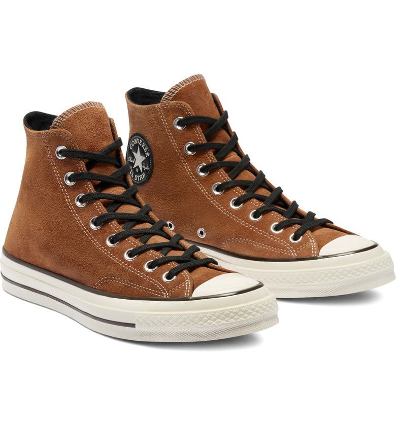 CONVERSE Chuck Taylor<sup>®</sup> All Star<sup>®</sup> 70 High Top Sneaker, Main, color, CLOVE BROWN/ BLACK/ EGRET
