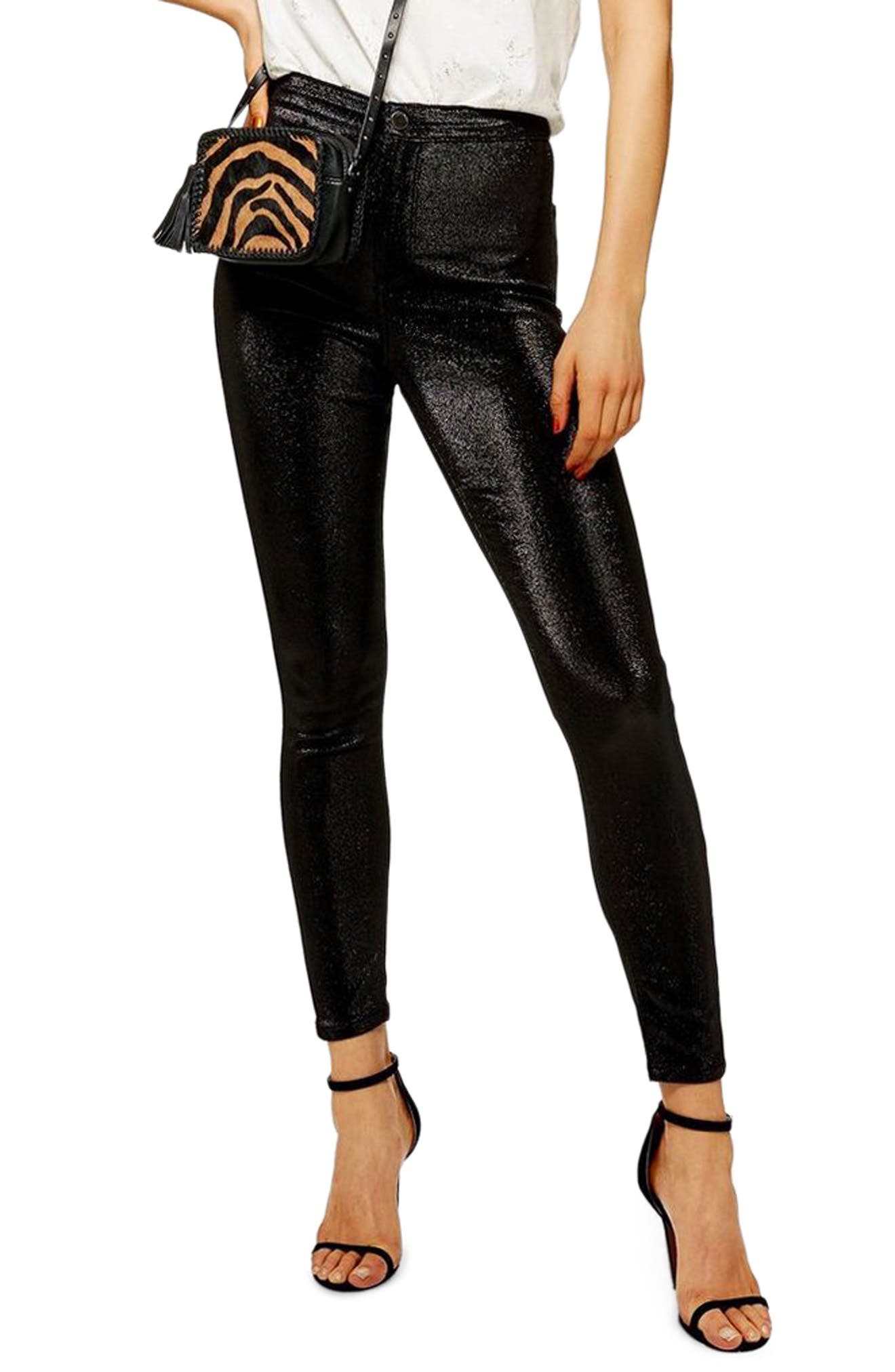 topshop metallic jeans