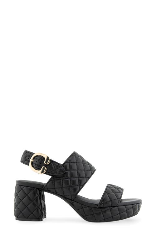 Shop Aerosoles Camera Quilted Slingback Platform Sandal In Black Leather