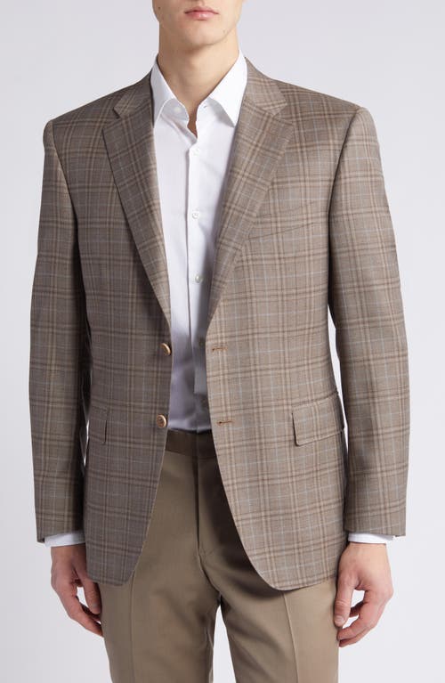 Shop Canali Siena Regular Fit Plaid Wool Sport Coat In Beige