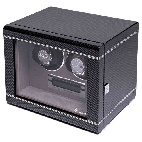 Shop Rapport London Formula Duo Watch Winder In Carbon Fibre