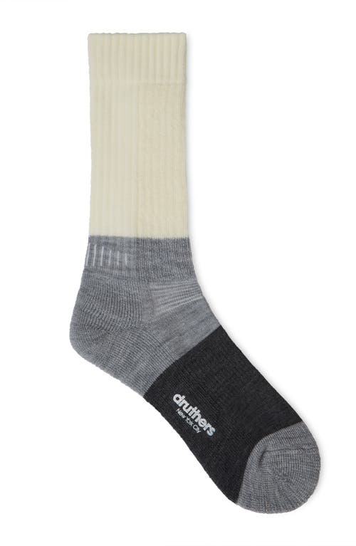 Shop Druthers Nyc Vivo Merino Wool Function Blocked Boot Sock In Grey Stripe