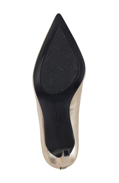 Karl Lagerfeld Sury Womens Metallic Man Made Ankle Strap In White Gold