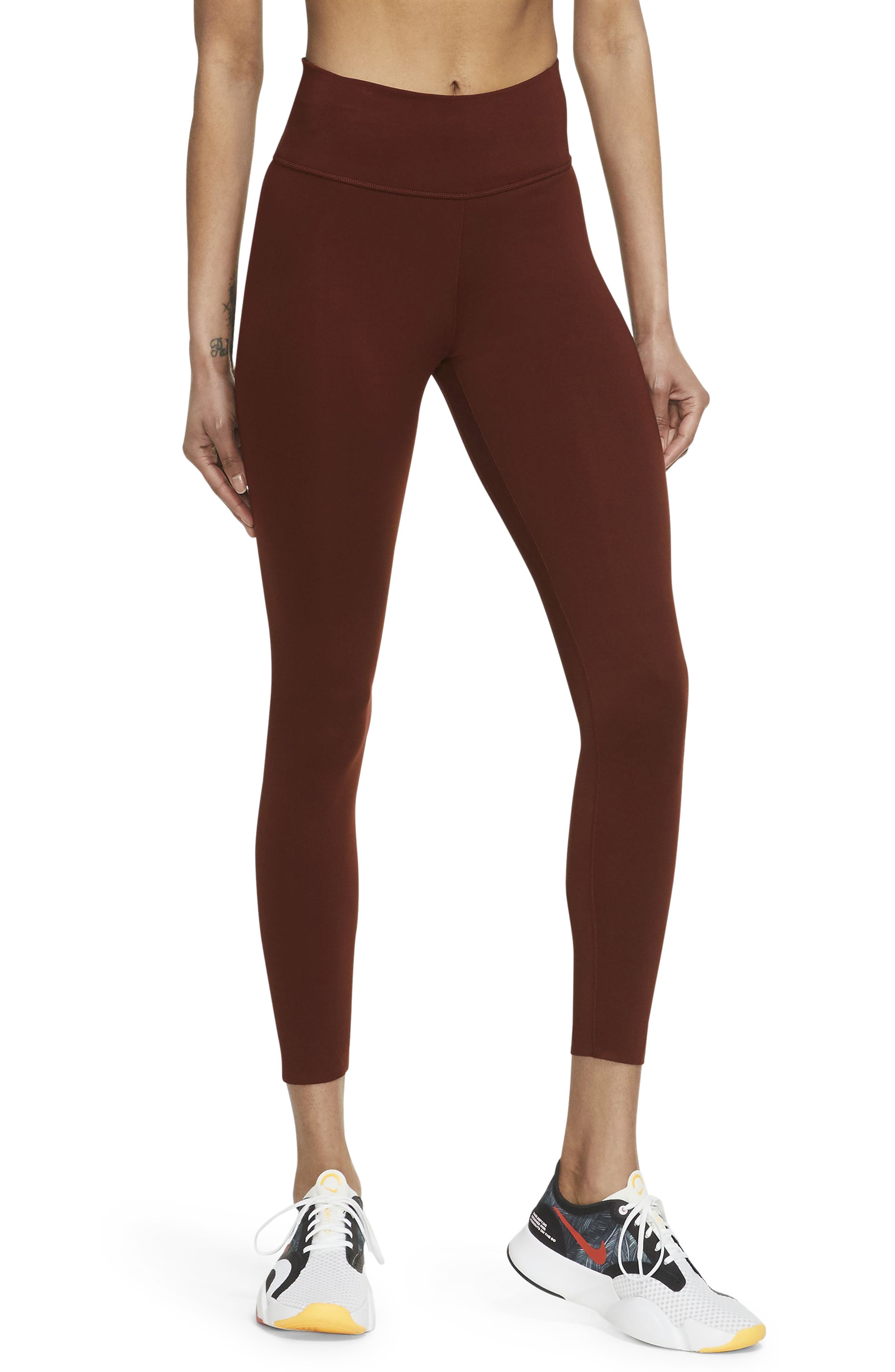 nike training one tight leggings in burgundy