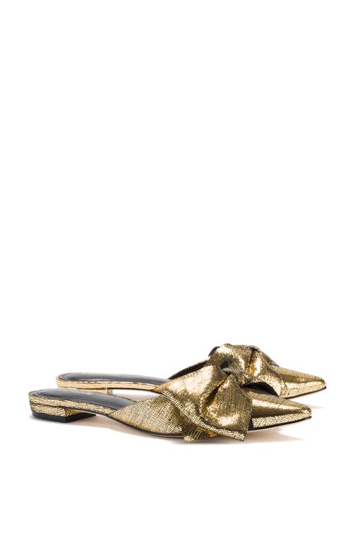 Shop Larroude Larroudé Elle Flat Mule In Gold