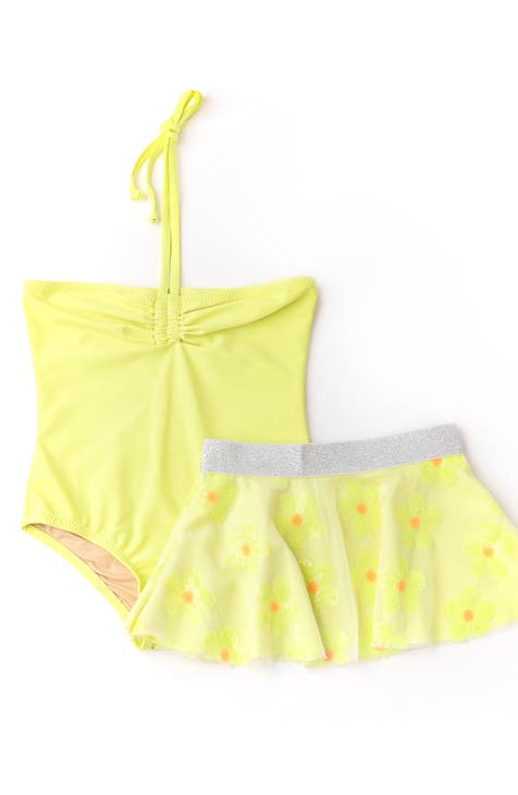 Girls' Yellow Swimsuits & Cover-ups