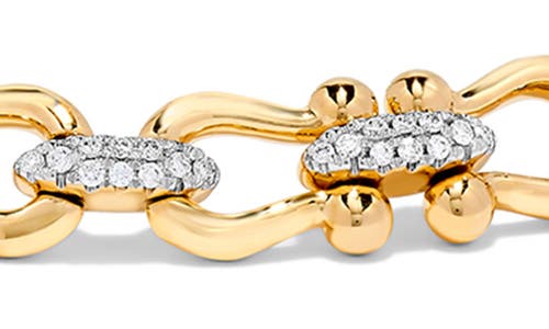 H.j. Namdar 14k Yellow Gold Diamond Horseshoe Link Tennis Bracelet In Yellow And White Gold