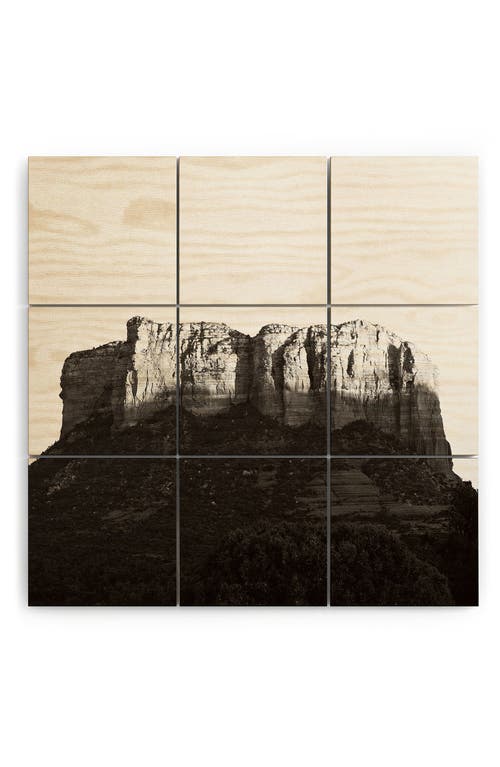 Deny Designs Sedona Evening 9-Piece Wood Wall Mural in Black-White