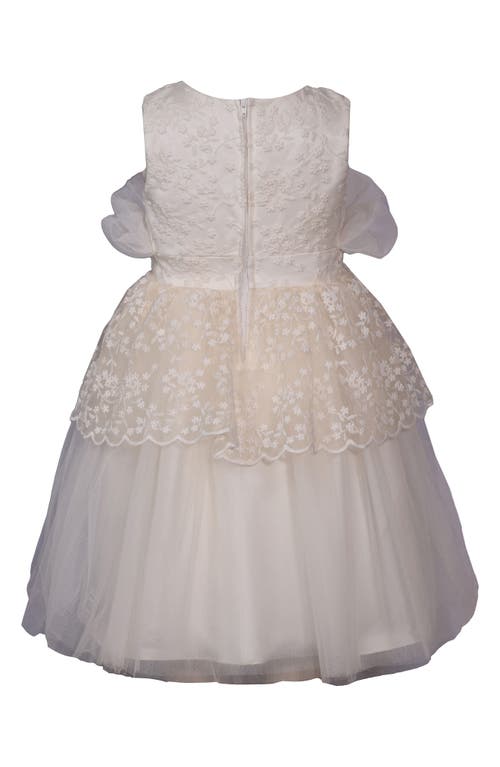 Shop Iris & Ivy Kids' Tulip Bodice Lace & Mikado Party Dress In Ivory