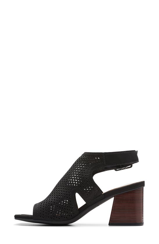 Shop Clarks (r) Siara 65 Flow Ankle Strap Sandal In Black Nubuck