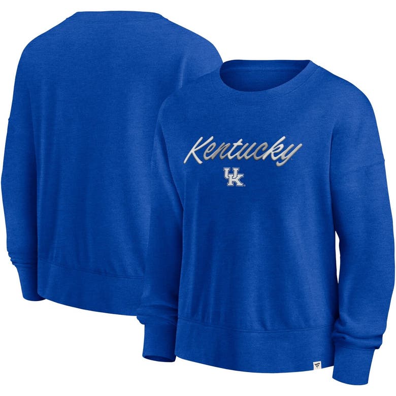 Fanatics Branded Heather Royal Kentucky Wildcats Script Pullover Sweatshirt