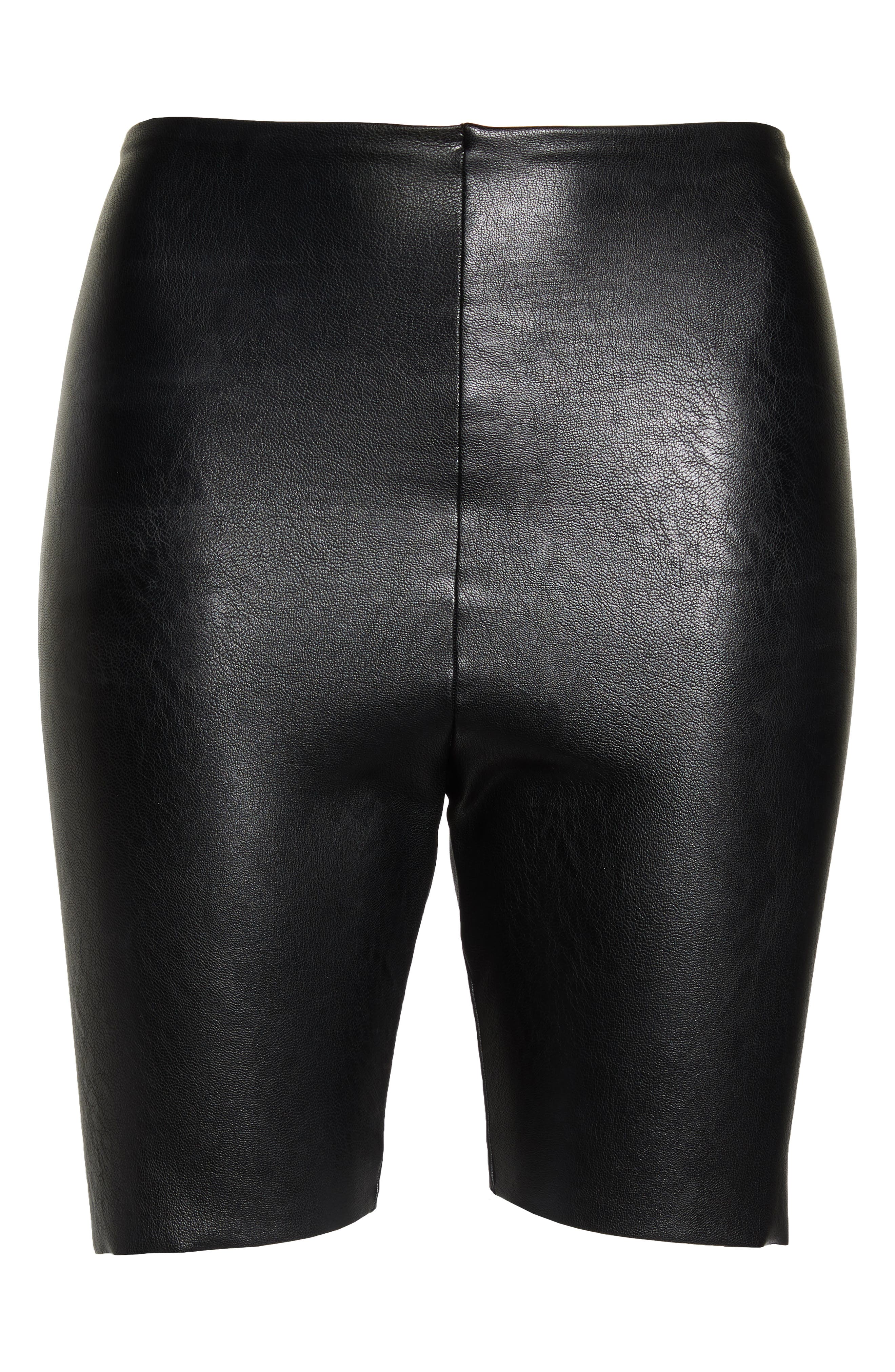 faux leather cycling shorts