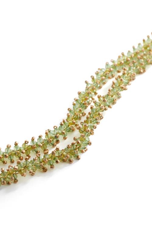 Mango Beaded Crystal Necklace In Gold