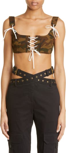 Camo Lace Up Bralette by Monse for $45