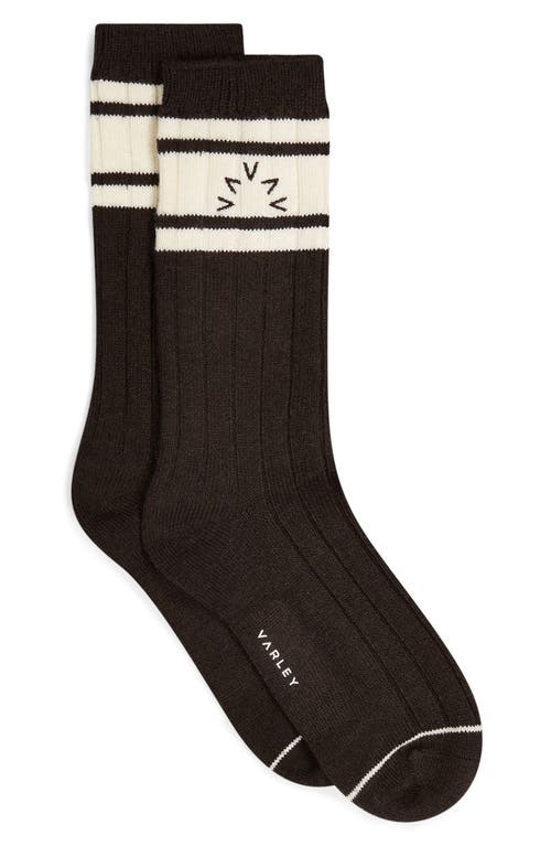 Varley Malissa Wide Rib Crew Socks In Coffee Bean