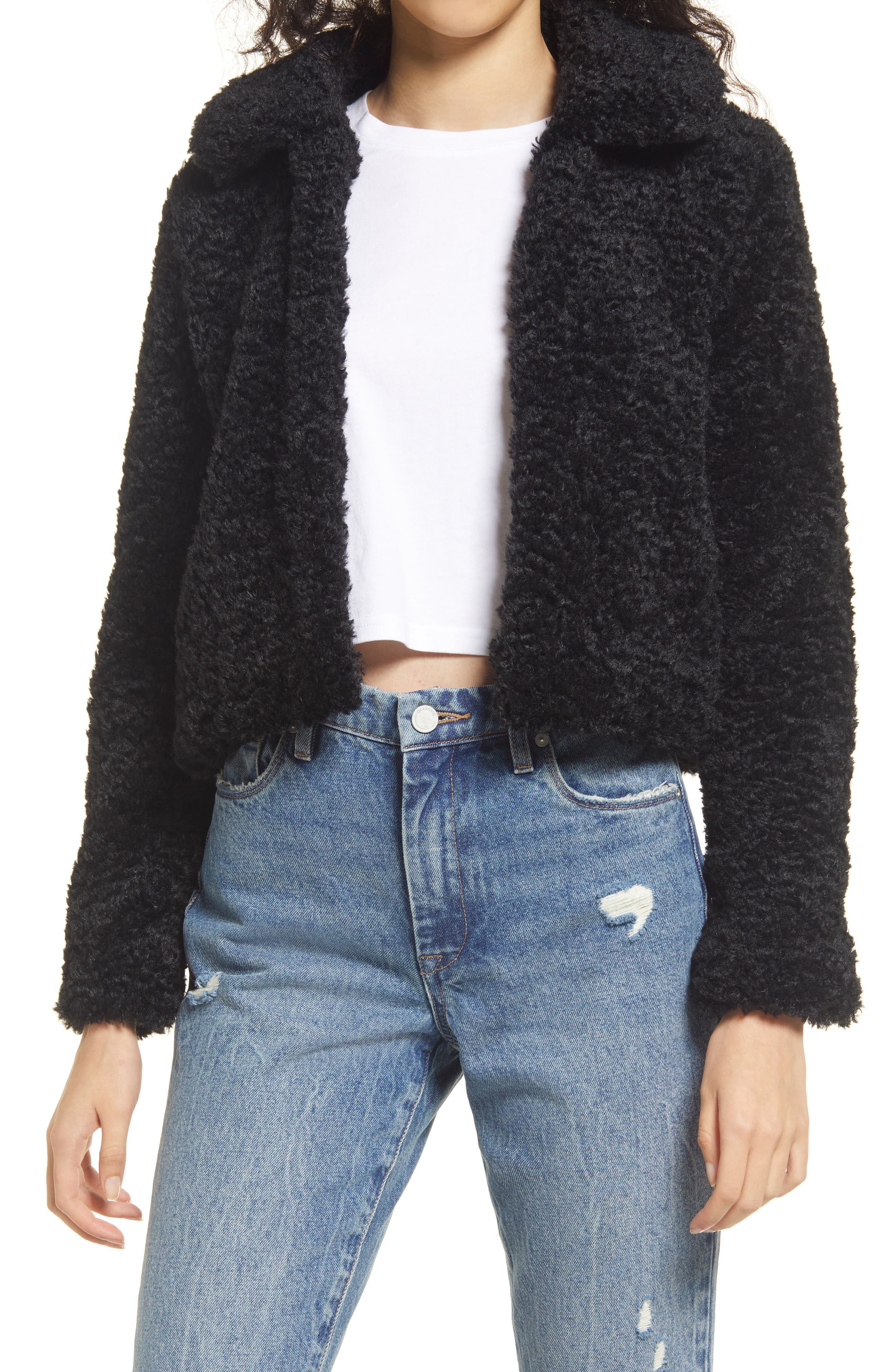 crop top fur coat