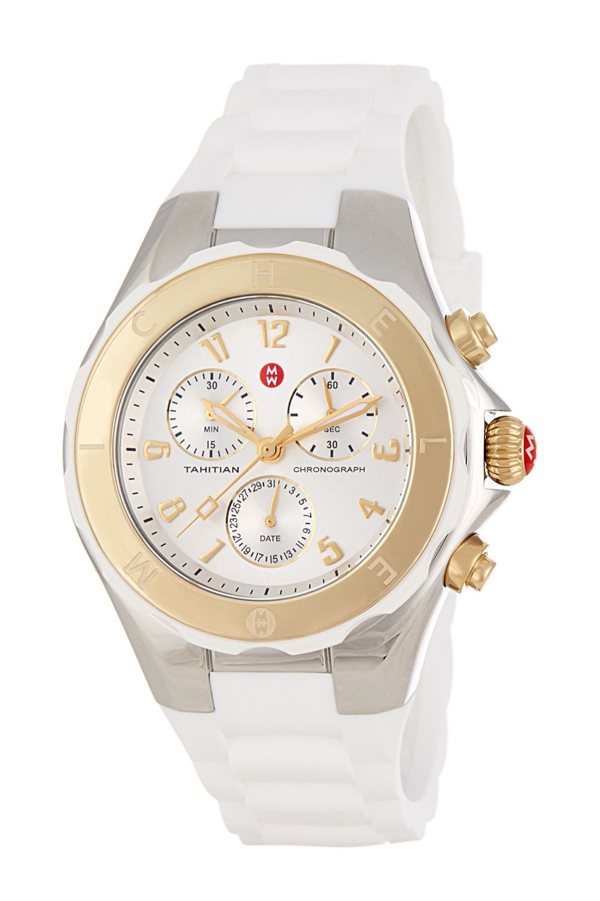 michele tahitian jelly bean watch white rose gold