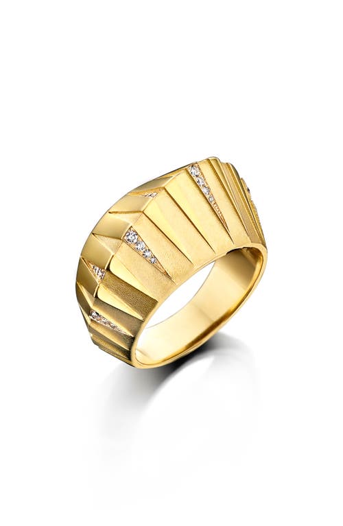 DRIES CRIEL Thebes Pyramid Ring in Yellow Gold