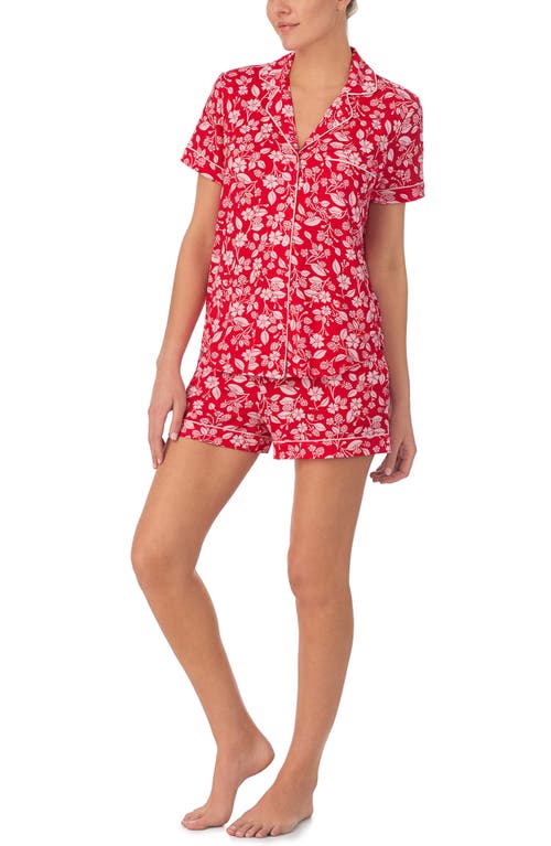 Shop Kate Spade New York Print Short Pajamas In Red Print