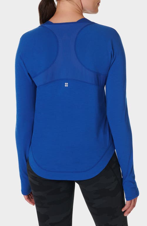 Shop Sweaty Betty Breathe Easy Run Long Sleeve T-shirt In Lightning Blue