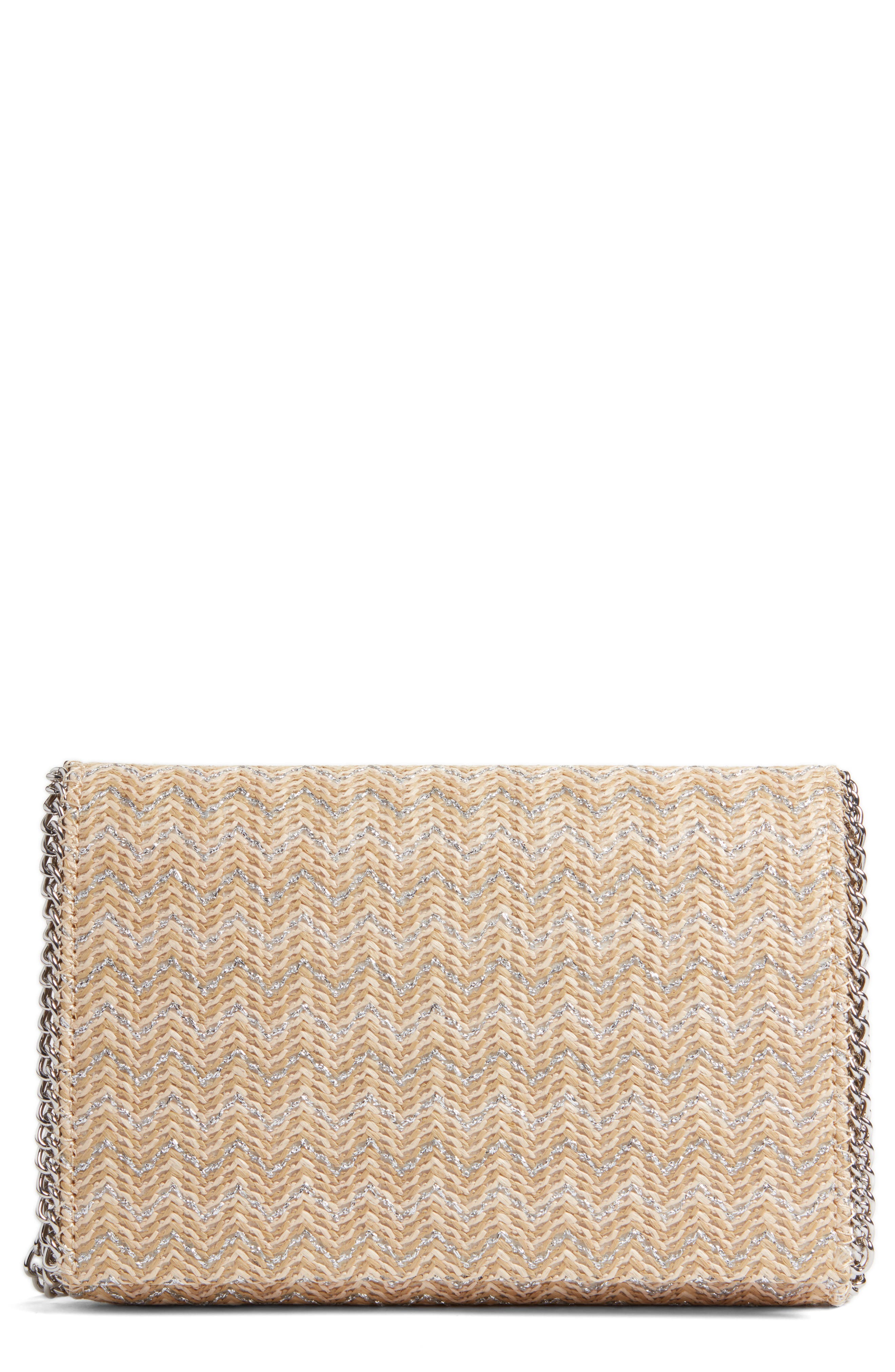Chelsea28 Stripe Straw Convertible Clutch Nordstrom