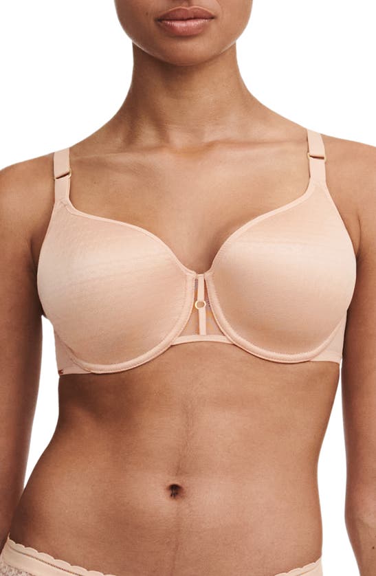 Shop Chantelle Lingerie Monogram Underwire T-shirt Bra In Beige Blush-1n