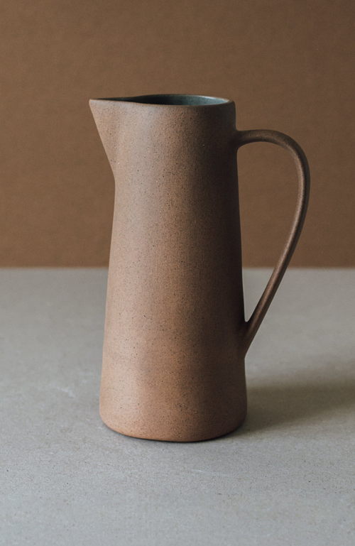 Al Centro Ceramica Tall Jug In Terracotta