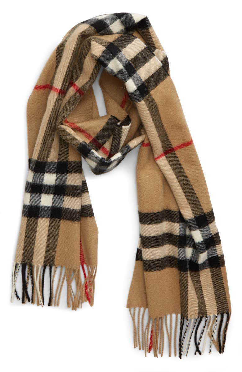 Arriba 38+ imagen giant icon check cashmere scarf burberry