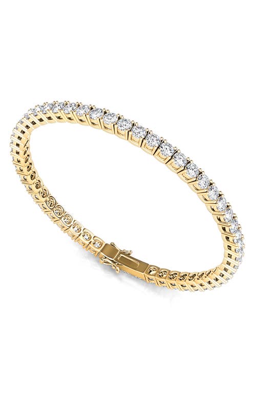 Shop Hautecarat Round Cut Lab Grown Diamond Tennis Bracelet In Yellow Gold