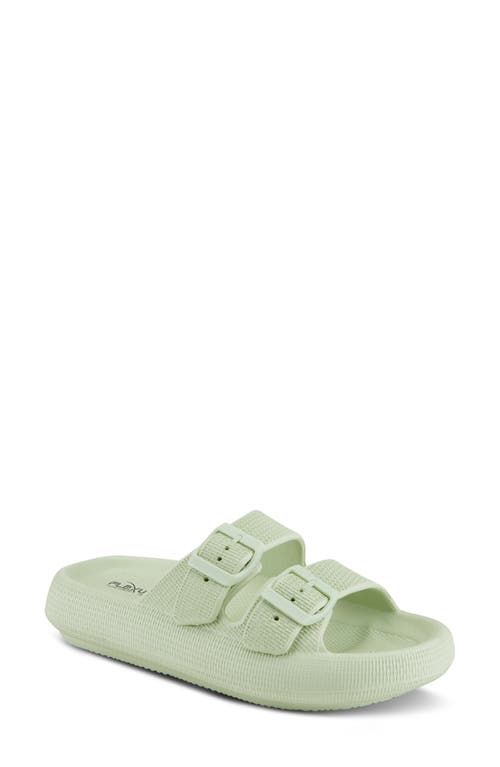 Flexus By Spring Step Bubbles Waterproof Slide Sandal In Light Green