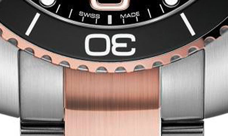 Shop Longines Hydroconquest Automatic Bracelet Watch, 41mm In Black/ Rose Gold