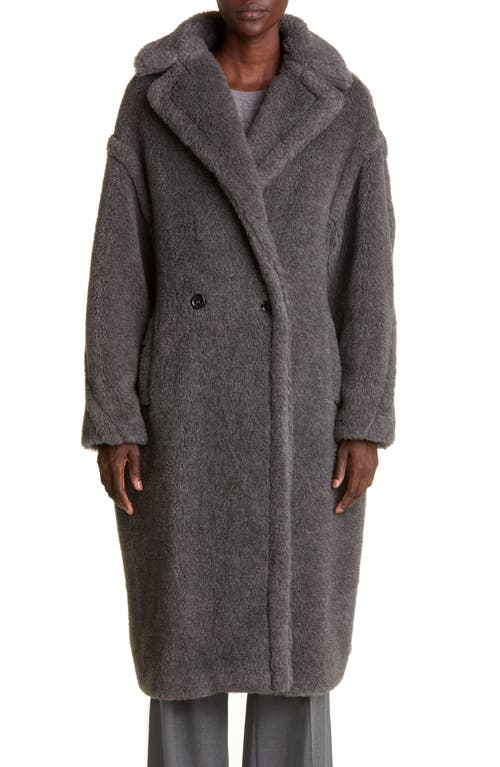 Teddy Bear Icon Faux Fur Coat in Medium Grey