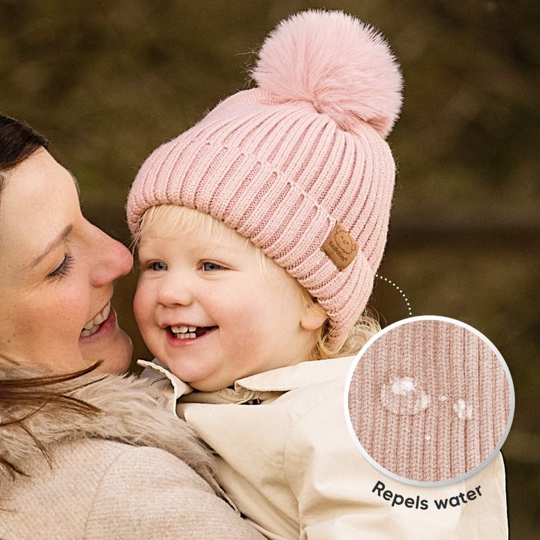 Keababies 2-pack Pom Knitted Beanie In Fawn