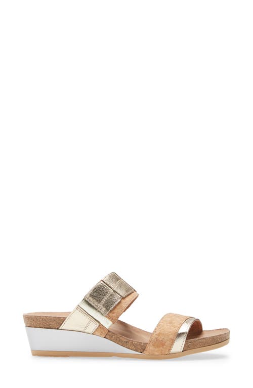 Shop Naot Royalty Slide Sandal In Radiant Gold/cork Leather