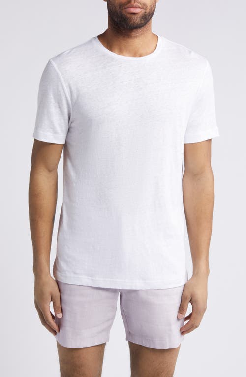 Men's Linen Crewneck T-Shirt in White
